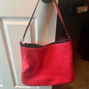 Red Leather Shoulder Bag